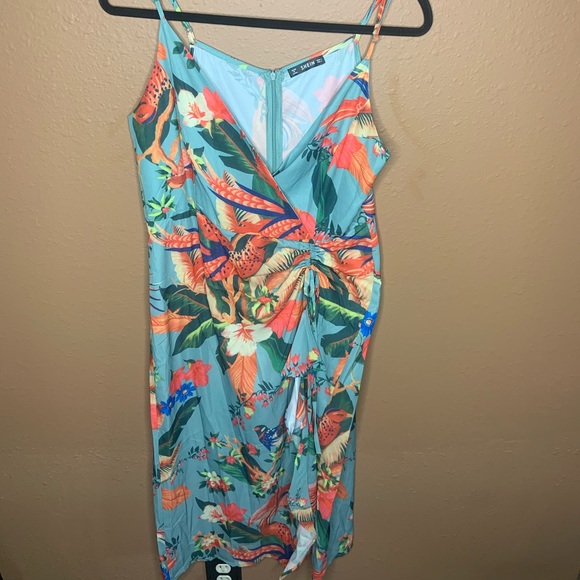 Drawstring Front Ruffle Trim Cami Dress - Picture 7 of 7